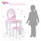 Costway Kids Vanity Makeup Dressing Table Chair Set Wooden W/ Mirror Drawer